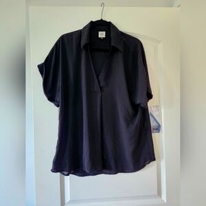 Cabi black short sleeve blouse L